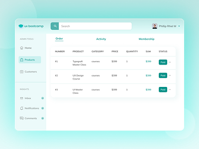 #Exploration - Admin Screen app design minimal ui ux web website
