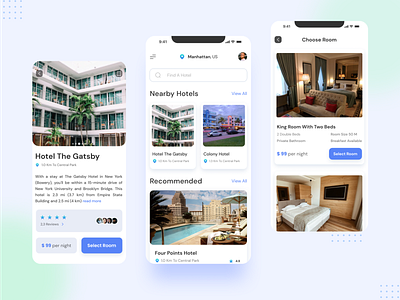 #Exploration - Booking Hotel App app design flat icon illustration minimal type ui ux web website