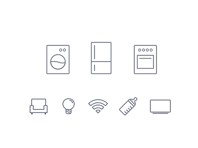 Tiny and very static icons flat icon line