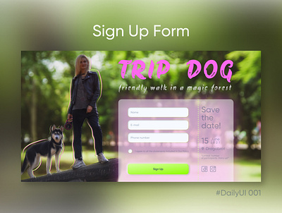 Sign Up Form for an event dailyui dailyui001 design event signup ui