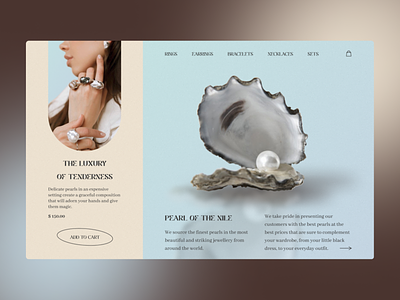 Perl of the Nile Landing page perl shop jewelry concept landing page landing design graphic design ui