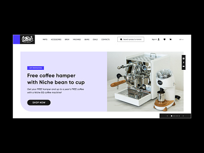 Coffee appliances e-commerce first screen
