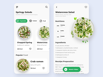 Recipe app flatdesign food app food app ui mobile app mobile design recipe app recipes