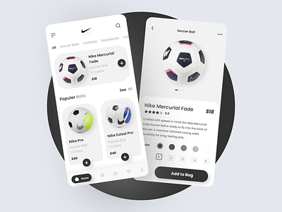 Balls store app balls design flatdesign mobile app mobile design mobile ui nike ui ux