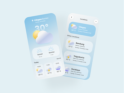 Weather App app clean design flatdesign minimalist mobile app mobile design mobile ui ui ux weather