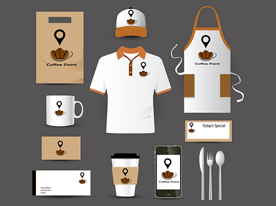 Coffee Point Mockup branding design flat illustration illustrator logo vector