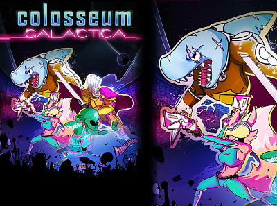 Colosseum galactica - Rezzed Poster aliens cartoon characters creatures illustration poster sci fi videogame