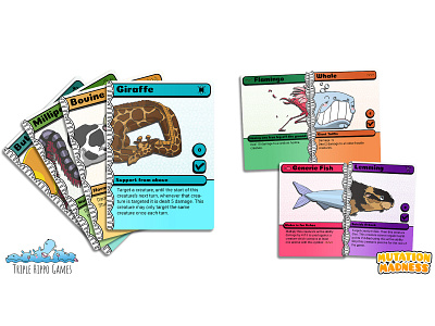 Mutation Madness - Card art 2d art animals card card art cartoon design game illustration layout table tabletop