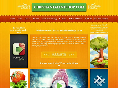 Web template for christiantalentshop.com mockup templates web web template website