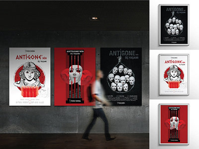 Antigone'nin üç yaşamı // Theatre Poster Design design illustration illustrator poster poster art poster design