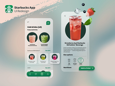 Starbucks app UI redesign branding graphic design ux