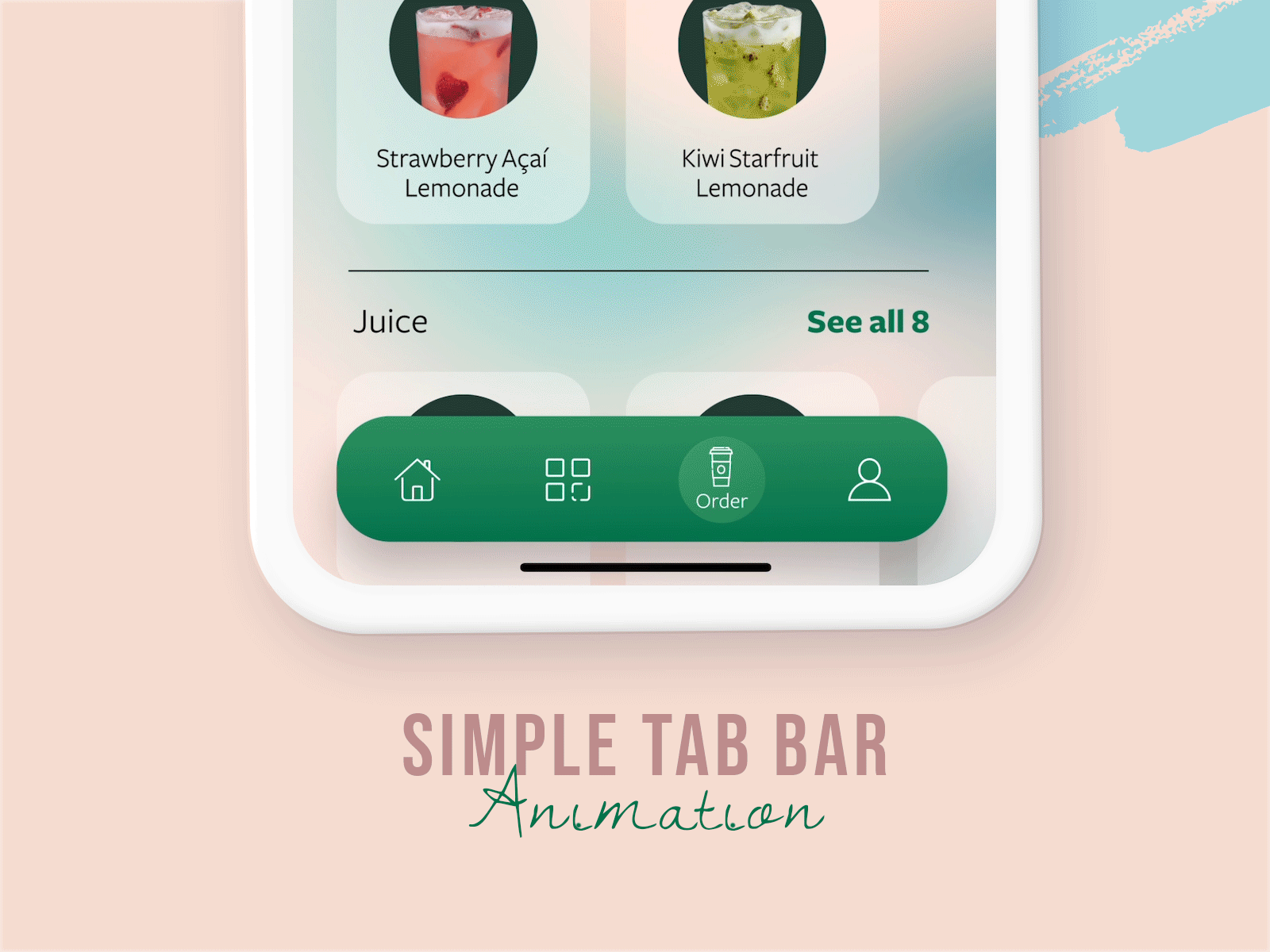Starbucks Tab Bar Animation animation app appdesign graphic design illustration starbucks tapbar ui ux