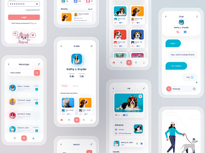 Maw & Paw pet adoption adobe xd adopt adoption app app design application cat clean design clean ui dog illustration inspiration ios app minimal ui uidesign