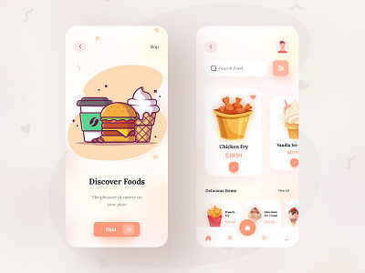 FoodXa Food Delivery Service App adobe xd app app design application application design application ui applications food food app home delivery icecream illustration inspiration ios app minimal minimalist online order ui ui design uidesign