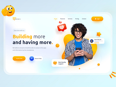 Twinci - Creative Agency Landing Page | Header Exploration