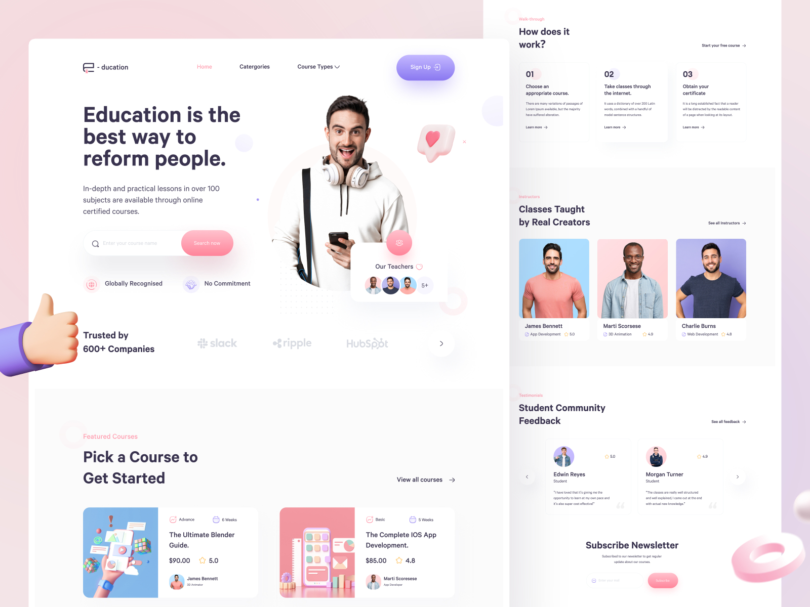 eLearning Landing Page Design by Muhammad Shofiuddoula on Dribbble