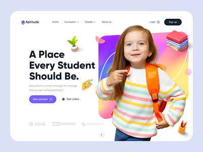 Online Learning website for Kids 📖 app design graphic design kids learning kids school landing page landingpage learning web learning website minimal online kids school online school trendy trendy design ui ui design uidesign uiux web website