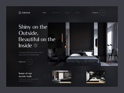 Interior design service website 🛋️ dark website design interior interior landing page interior service interior website landing page minimal minimal deisgn trendy ui ui design uidesign uiux web website website deisgn