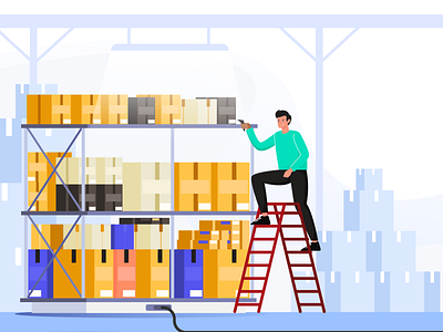 warehouse clerk checks storage items clerk flat flat design flat design flat designs flat illustration flatdesign flatdesigns flatillustration inventory storage warehouse warehousing