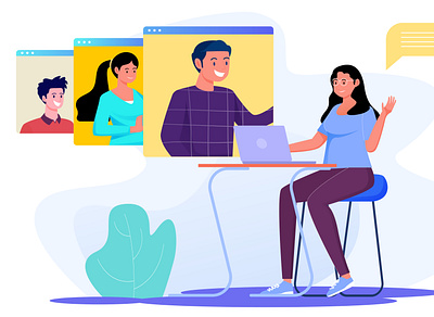 online video conference character design flat flat design flat design flat illustration flatdesign illsutration illustration illustration art illustrations illustrator vector vector art vector illustration vectorart vectordesign vectors