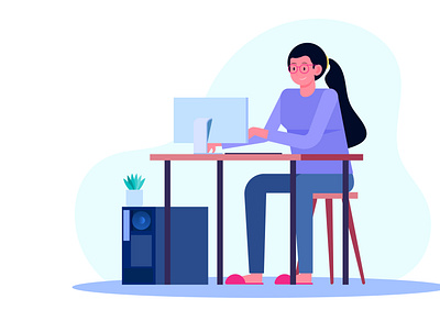 girl working on computer character design female character flat flat design flat design flat illustration flatdesign flatdesigns flatillustration illustration illustrator vector vector art vector illustration vectorart vectors