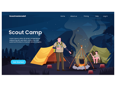 scout camp home page illustration design