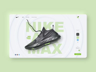 Web Nike Store UI green nike nike shoes shoes ui uidesign uiux user interface web webdesign website website builder website concept