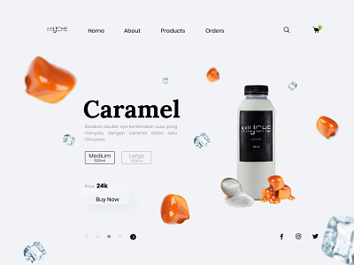 Miljche Drink Web Store design inspiration landing page simple design ui ui design uidesign uiux user interface userinterface webdrink website website design