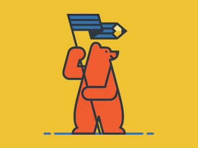 Bear bear flag pencil