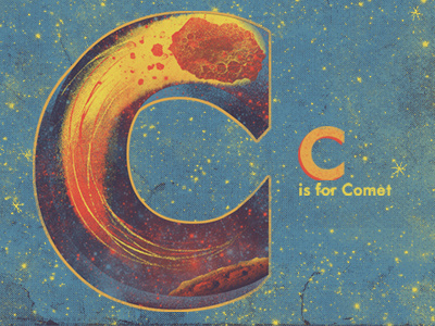 C is for Comet. alphabet howdy mates illustration letter c