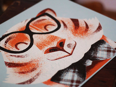Tiger, printed! bowtie cute howdy mates screenprint tiger