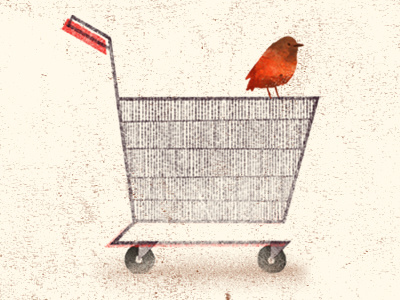 Shopping Cart bird howdy mates shopping cart
