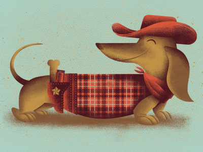 Your Best Friend pt. 2 cowboy daschund dog harmonica illustration