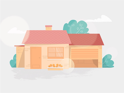 House animation brush design explainer video illustration vector