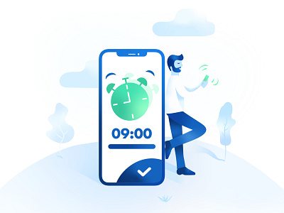 mediteo on boarding tour - Reminders alarm app clock illustration illustrator intake medical medical app medication mediteo reminder time