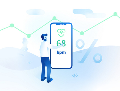 mediteo on boarding tour - Measurements app blood pressure data heart rate illustration illustrator measure measurements medical medical app mediteo statistics value