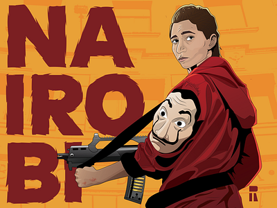 Nairobi, La Casa de Papel illustration vector