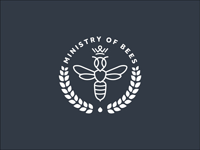 Queen Bee Logo abstract bee food honey logo queen bee wasp wreath