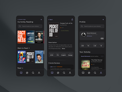 Goodreads - Redesign (Dark Mode) app appdesign art brand branding daily darkmode design goodreads graphicdesign icon iconset interface ios iphone mobile ui uikit ux