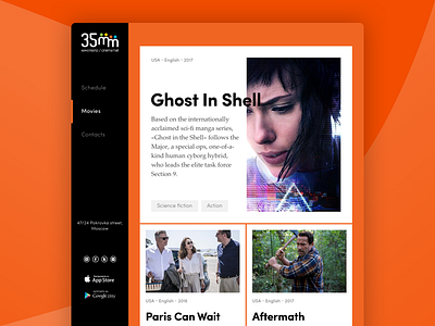 Movies — 35mm Cinema Hall Concept design grid movies ui ux