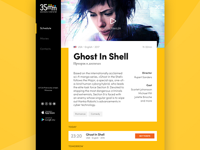 Movie — 35mm Cinema Hall Concept frialer movie schedule ui ux webdesign