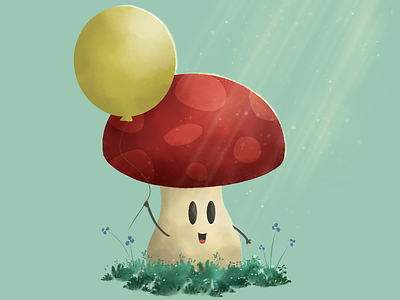 Happy Birthday Shroom photoshop mushroom balloon