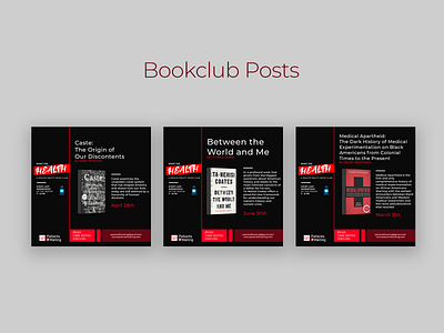Bookclub list posts graphic design social media design