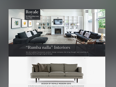 Royale Interiors furniture interior design uiux website