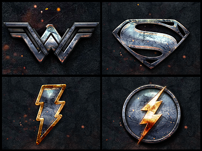 DC Heroes Metallic Logos