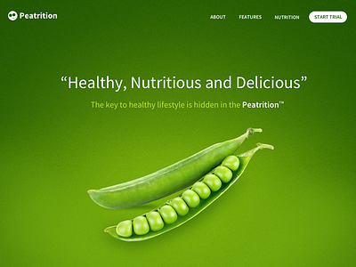 Peatrition Landing Page clean design funny landing pea potatoes product simple ui visual web website