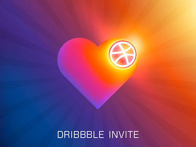 ➊ Dribbble Invite dribbble heart instagram invitation invite life mario proxicide shot sunrays