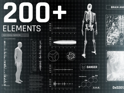 Medicine HUD Infographics body brain data digital elements health hud infographic medicine organs scifi