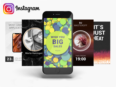Instagram Stories Pack advertising business instagram instastories mobile phone post promo sale social media stories story vertical vlog