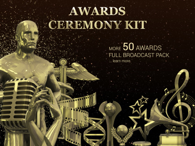Awards Ceremony Kit anniversary annual award ceremony cinematic competition gold nomination oscar premium prize reward statuette trophy winner